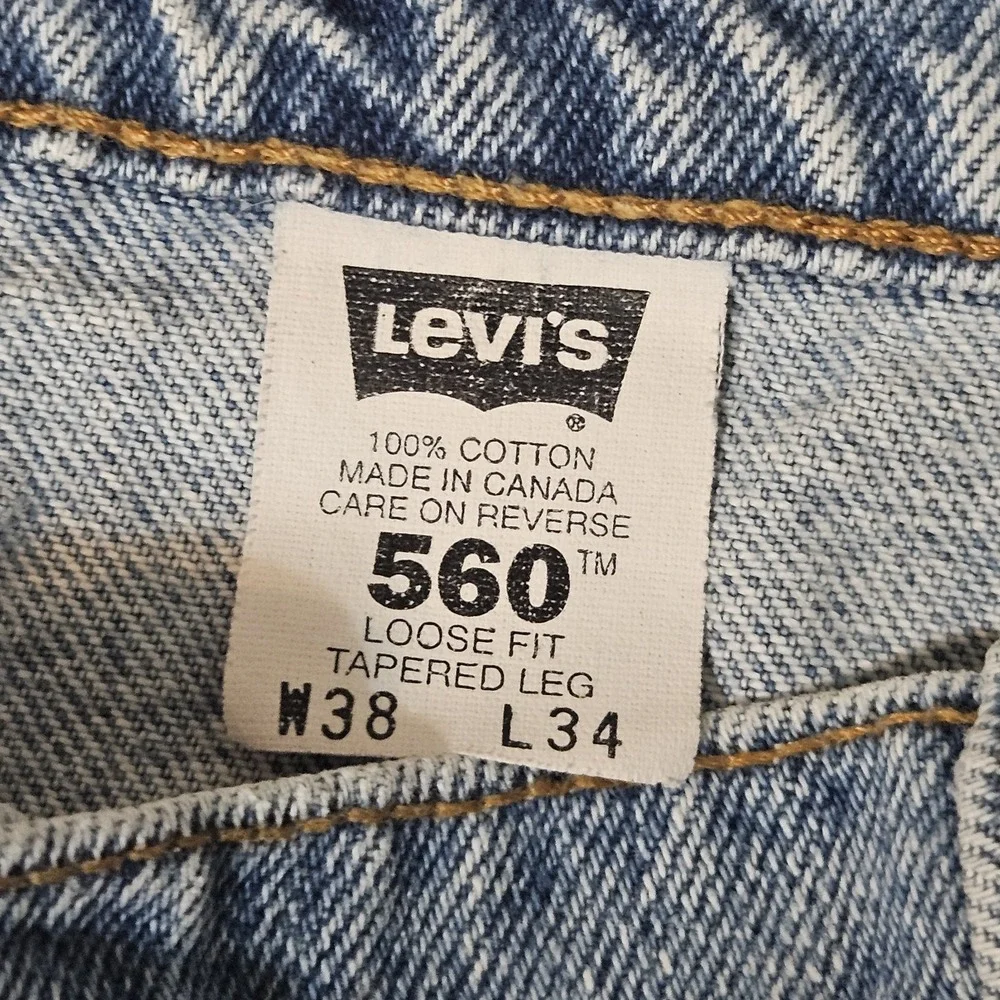 VTG LEVIS 560 LOOSE FIT 90s Comfort Black Batwing Men's 38x33 DENIM‎  JEANS